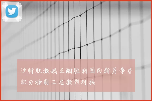 沙特联激战正酣胜利国民新月争夺积分榜前三名激烈对抗